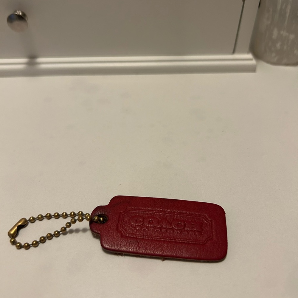 Coach Red One Sided Hangtag